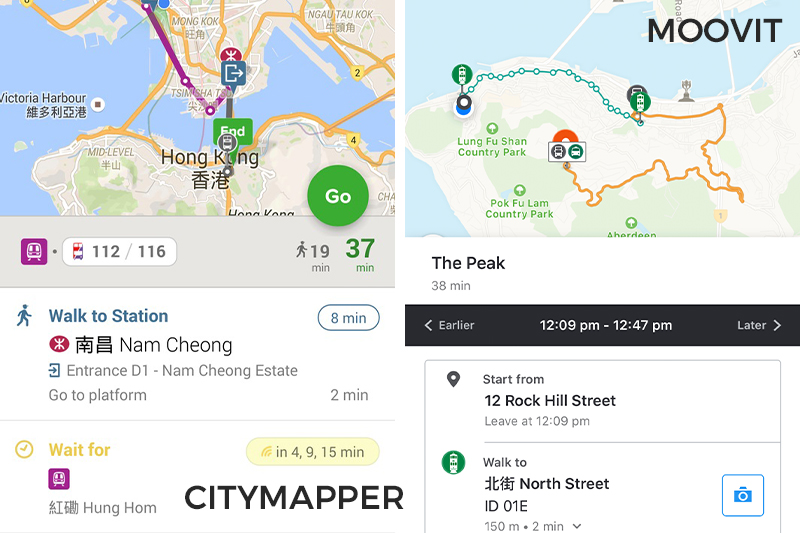 Apps for Hong Kong Moovit Citymapper