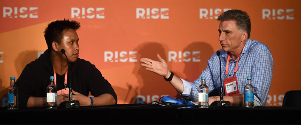 Logitech CEO gives press conference at RISE