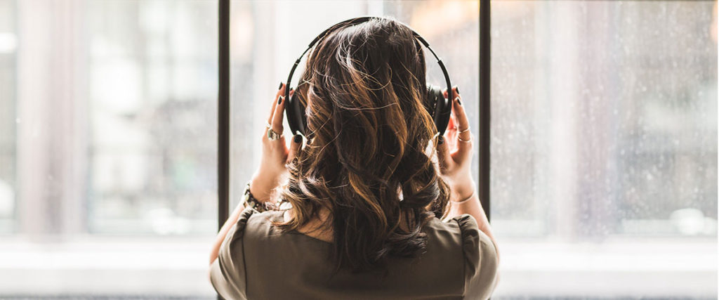 Wellness Podcasts Woman Headphones