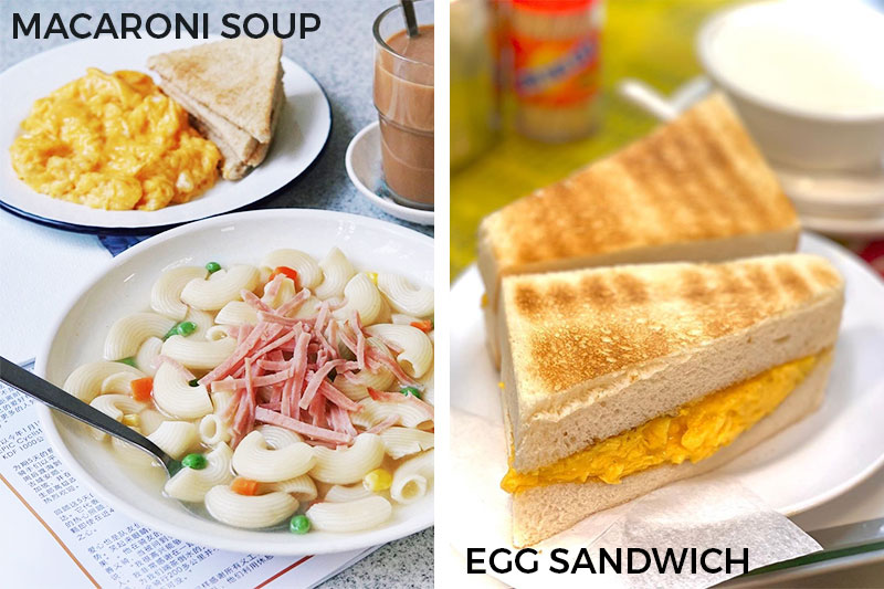 Hong Kong Food Macaroni Soup Egg Sandwich