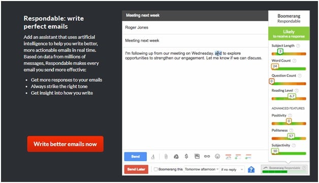 Boomerang for Gmail Sales Email Writing Tools