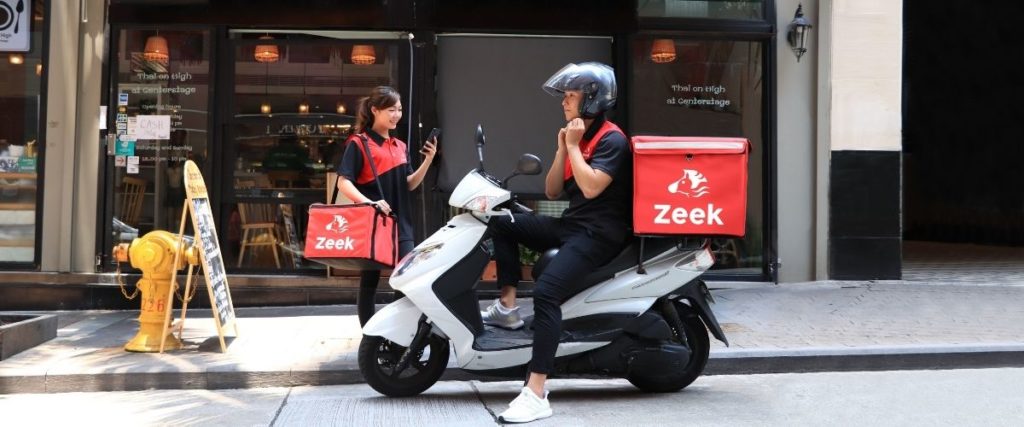 Zeek delivery guy with a motorcycle