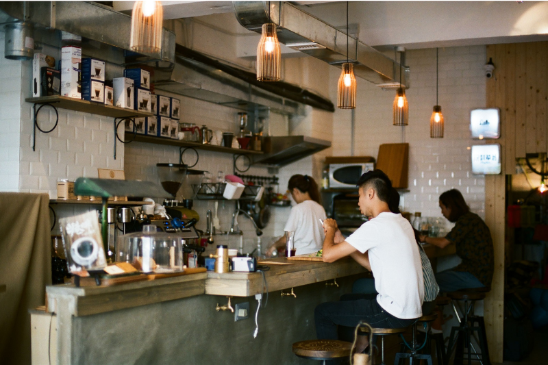 interior of urban coffee roaster hong kong