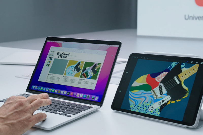 macOS universal control macbook and ipad side by side 