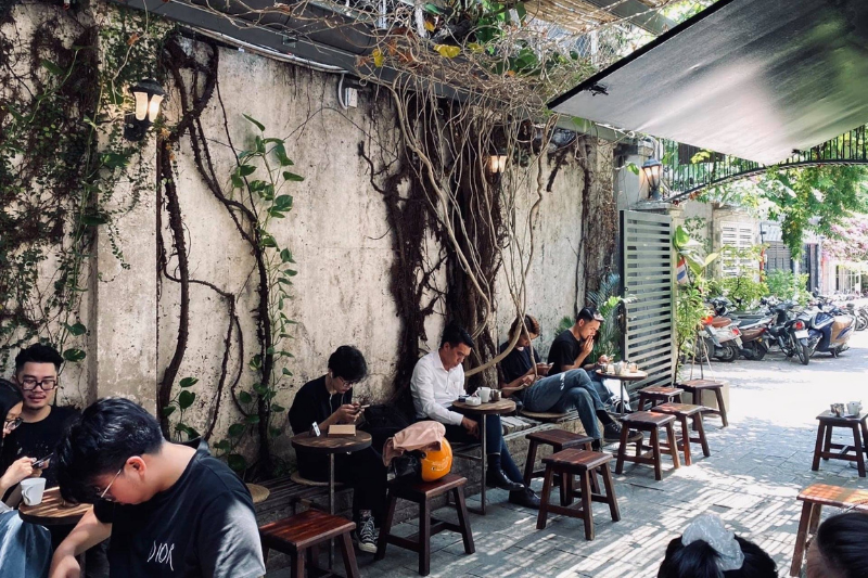 outdoor area of thai yen cafe in saigon