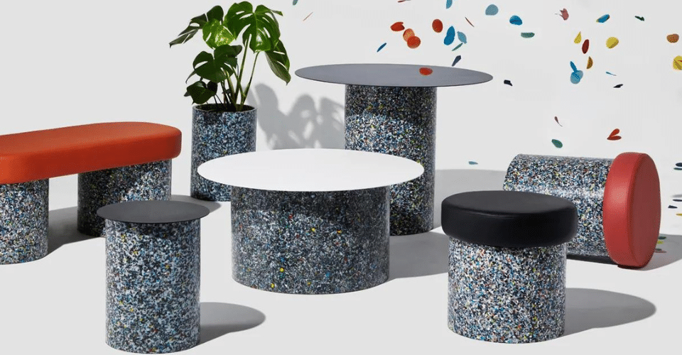 Australia’s DesignByThem Innovates with Sustainable Recycled Plastic Confetti Furniture Collection